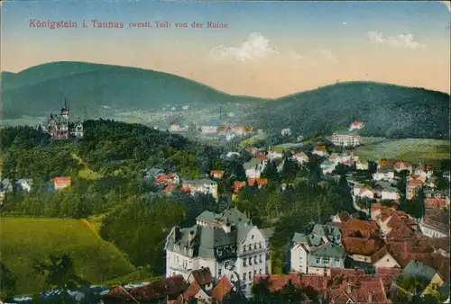 Ansichtskarte Königstein (Taunus) Panorama-Ansicht Blick von der Ruine 1917