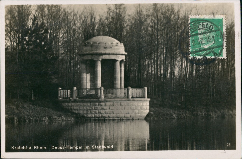 Ansichtskarte UerdingenKrefeld Crefeld Stadtpark mit DeussTempel 1932