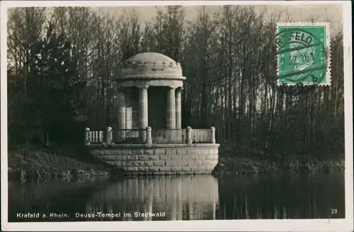 Ansichtskarte Uerdingen-Krefeld Crefeld Stadtpark mit Deuss-Tempel 1932