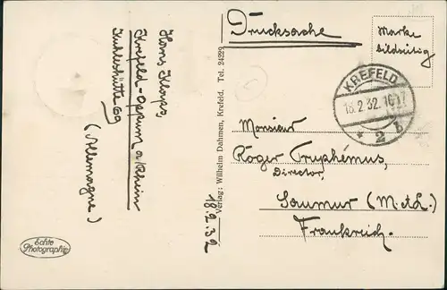 Ansichtskarte Uerdingen-Krefeld Crefeld Stadtpark mit Deuss-Tempel 1932