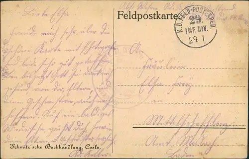 CPA Vouziers Vouziers Leipziger Straße Gel. Feldpost 1917