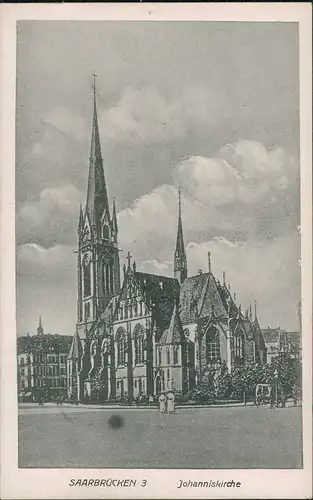 Saarbrücken Partie a.d. Johanniskirche Kirche Church Eglise 1920