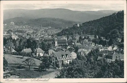 Lichtental-Baden-Baden Panorama-Ansicht Fernblick auf Schwarzwald Höhen 1930