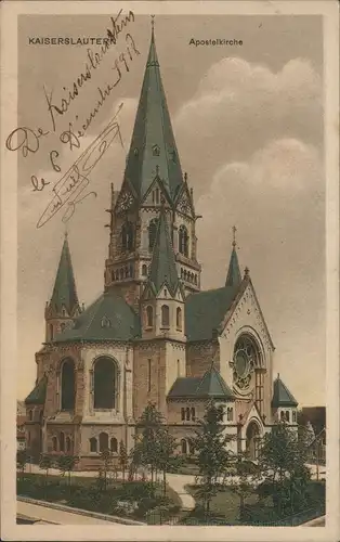 Kaiserslautern Strassen Partie a.d. Apostelkirche Apostel Kirche 1918