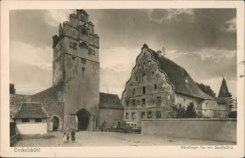 Ansichtskarte Dinkelsbühl Nördlinger Tor mit Stadtmühle Stadt Mühle 1920