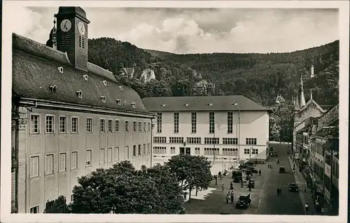 Ansichtskarte Heidelberg Strassen Partie mit Verkehr a.d. Universität 1940
