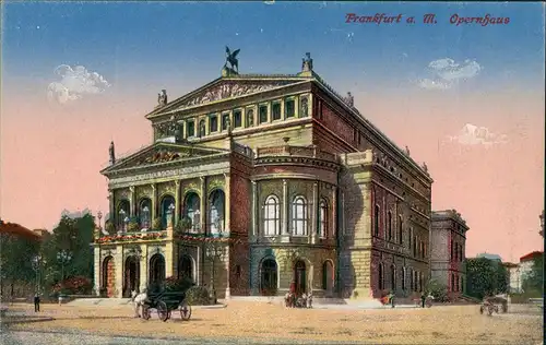 Frankfurt am Main Opernhaus Kutsche am Opernplatz Oper Opera House 1920