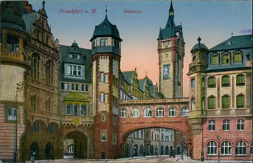 Ansichtskarte Frankfurt am Main Rathaus Römer Partie 1920