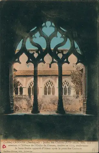 CPA Cadouin Jardin des Cloîtres Blick auf Kloster-Garten 1910