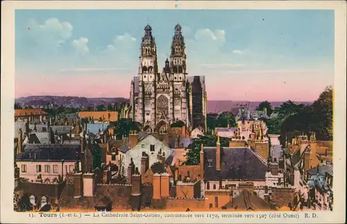 CPA Tours Kathedrale Cathédrale Saint-Gatien 1920
