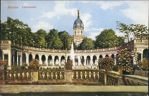 Postcard Breslau Wrocław Partie a.d. Liebichshöhe 1920