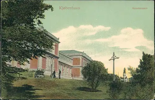 Postcard Kopenhagen København Kunstmesaet Partie am Kunst-Museum 1910