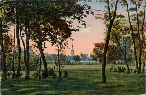 Ansichtskarte Düren Partie im Stadtpark Stadtteilansicht 1910