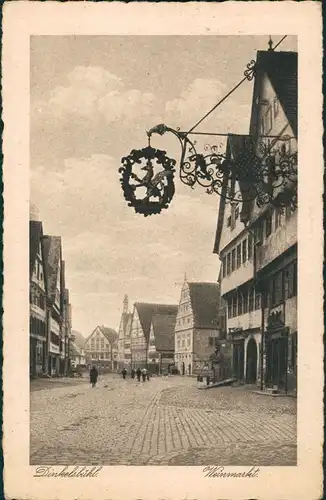 Ansichtskarte Dinkelsbühl Strassen Partie am Weinmarkt 1928/1943