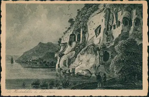 Überlingen Heidenhöhlen bei Ueberlingen gezeichnet K. Conradi Künstlerkarte 1920