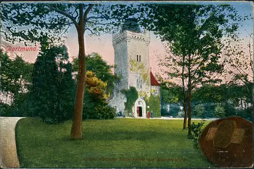 Ansichtskarte Dortmund Partie am Kaiser-Wilhelm Turm 1924