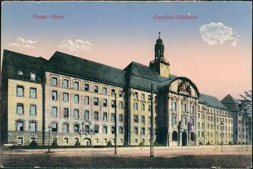 Essen (Ruhr) Strassen Partie mit Gerichts-Gebäude, Gericht Justiz 1920
