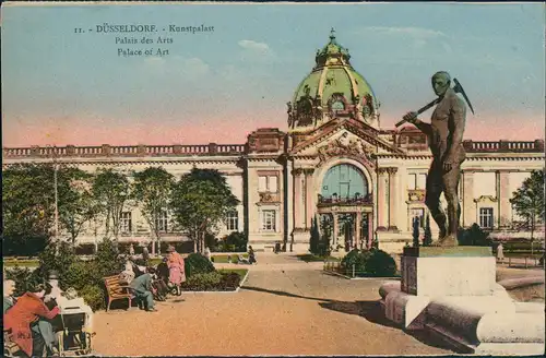 Ansichtskarte Düsseldorf Kunstpalast Palais des Arts Palace of Art 1920