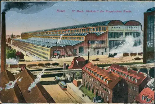 Ansichtskarte Essen (Ruhr) Kruppsche Werke - Straße 1917