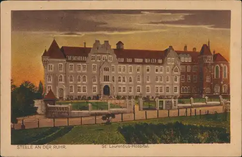 Ansichtskarte Steele-Essen (Ruhr) St. Laurentius-Hospital 1924