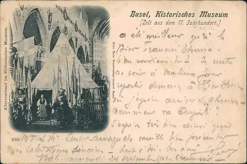 Ansichtskarte Basel Historisches Museum (Zelt aus d. 17. Jahrhundert) 1902