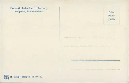 Ansichtskarte Veitshöchheim Hofgarten Schneckenhaus Schnecken-Haus 1925