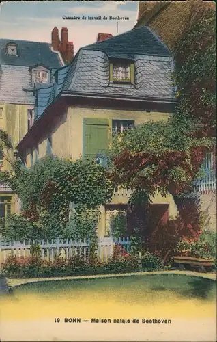 Ansichtskarte Bonn Beethovenhaus Maison Natale de Beethoven (frz. Karte) 1920