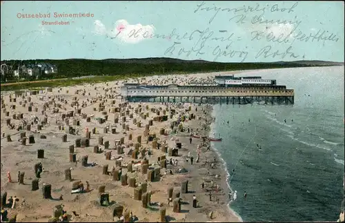 Swinemünde Świnoujście Strand Seebrücke - Kais. Kriegsmarine 1917