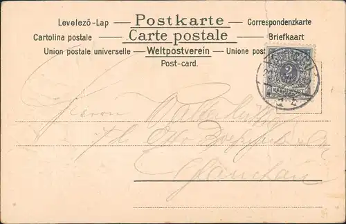 Ansichtskarte Glauchau Blumen Jugenstil AK Postamt 1900 Prägekarte