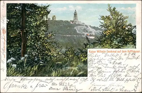Kelbra (Kyffhäuser) Blick auf Kaiser-Friedrich-Wilhelm Denkmal 1903