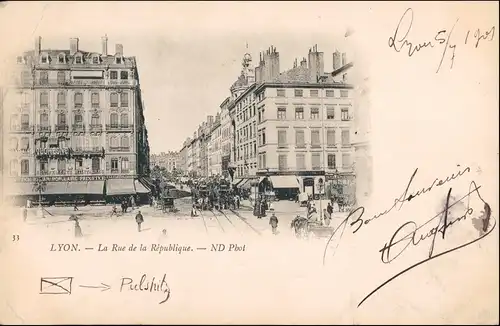 CPA Lyon Rue de la République 1900