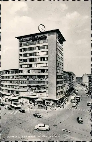Ansichtskarte Dortmund Hansastraße VW Käfer 1958