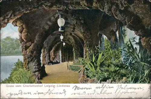 Ansichtskarte Lindenau-Leipzig Charlottenhof - Innenansicht 1907