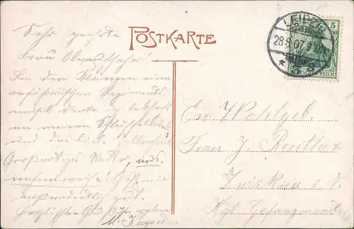 Ansichtskarte Lindenau-Leipzig Charlottenhof - Innenansicht 1907