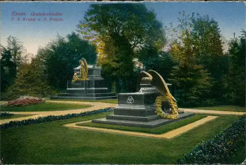 Ansichtskarte Essen (Ruhr) Grabdenkmäler A. Krupp u. A. Krupp 1918