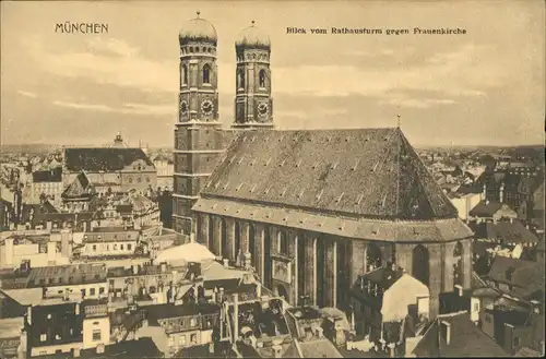 Ansichtskarte München Frauenkirche Blick vom Rathaus-Turm aus 1910