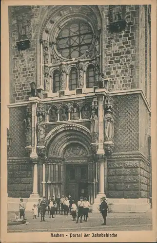 Ansichtskarte Aachen Portal der Jacobskirche Jungen 1926