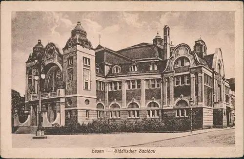 Ansichtskarte Essen (Ruhr) Straßen Partie Städtischer Saalbau 1923