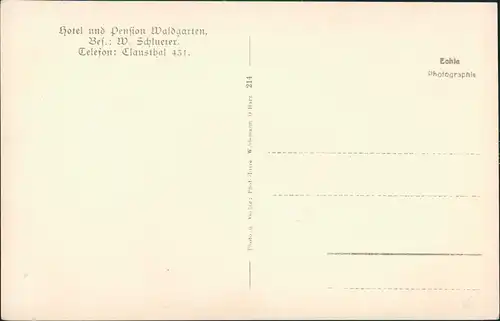 Ansichtskarte Clausthal-Zellerfeld Pension Waldgarten Wildemann 1932