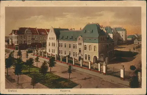 Ansichtskarte Krefeld Crefeld Partie an der Kaserne 1922