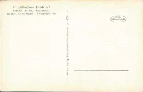 Ansichtskarte Forbach (Baden) Hotel Kurhaus Holdereck 1932