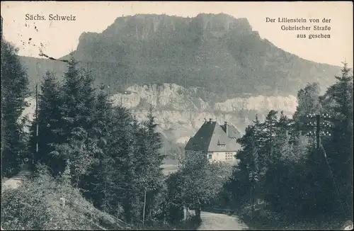 Porschdorf-Bad Schandau Der Lilienstein von der Gohrischer Straße 1929