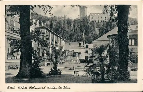 Ansichtskarte Baden (bei Wien) Hotel Sacher Helenental 1942