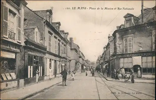 CPA Le Mans Place de la Mission et rue Nationale 1912