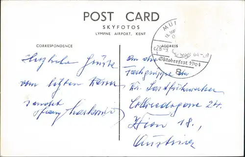 Postcard Dover Dampfer British Railways TSS Invicta Luftbild 1964