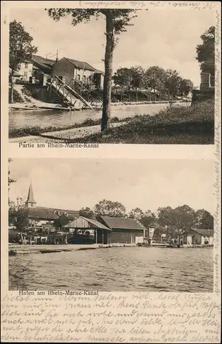 CPA Gerden Lagarde (Moselle) 2 Bild Rhein-Marne Kanal 1915
