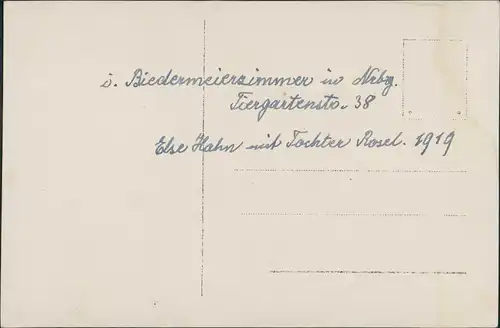 Ansichtskarte Nürnberg Biedermeierzimmer Tiergartenstraße 38 1919