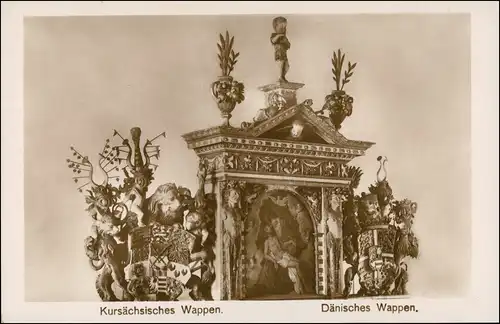 Augustusburg Erzgebirge Kursächsisches Wappen. Dänisches Wappen.Wirtschaft 1930