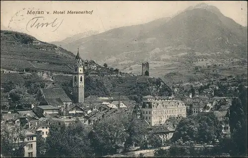 Cartoline Meran Merano Hotel Meeraner Hof 1910