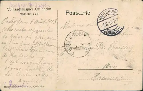 Ansichtskarte Ötigheim Volksschauspiel Wilhelm Tell 1913